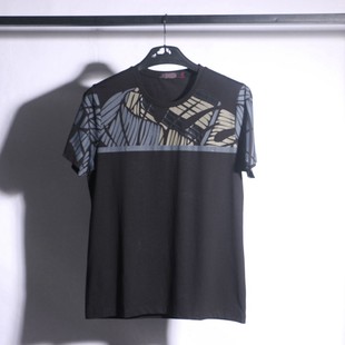 诺丁牌 高端圆领t恤24044T1 棉+氨纶面料 男士休闲中年短袖T恤