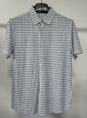 鄂尔牌 高端商务衬衫 桑蚕丝+棉面料  男装时尚休闲短袖衬衫T1281