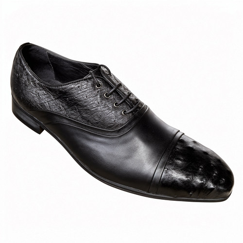 商务男士真皮尖头系带正装皮鞋