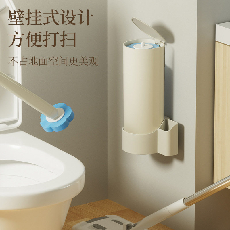 一次性马桶刷带底坐可抛式替换刷头家用马桶清洁壁挂沥水厕所刷子图片