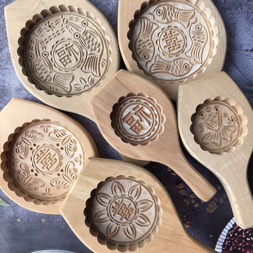 木质大号加深福字广式模型印具