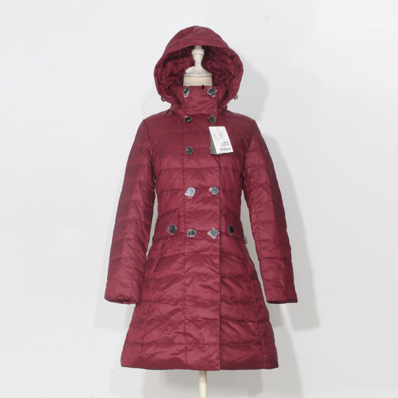 退件次品高端品牌羽绒服女中长款带帽时尚洋气小个子修身收腰显瘦