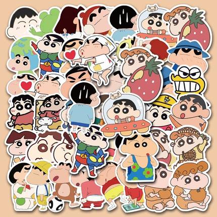 150张可爱蜡笔小新贴纸礼盒装手账本装饰手机笔记本电脑防水贴画