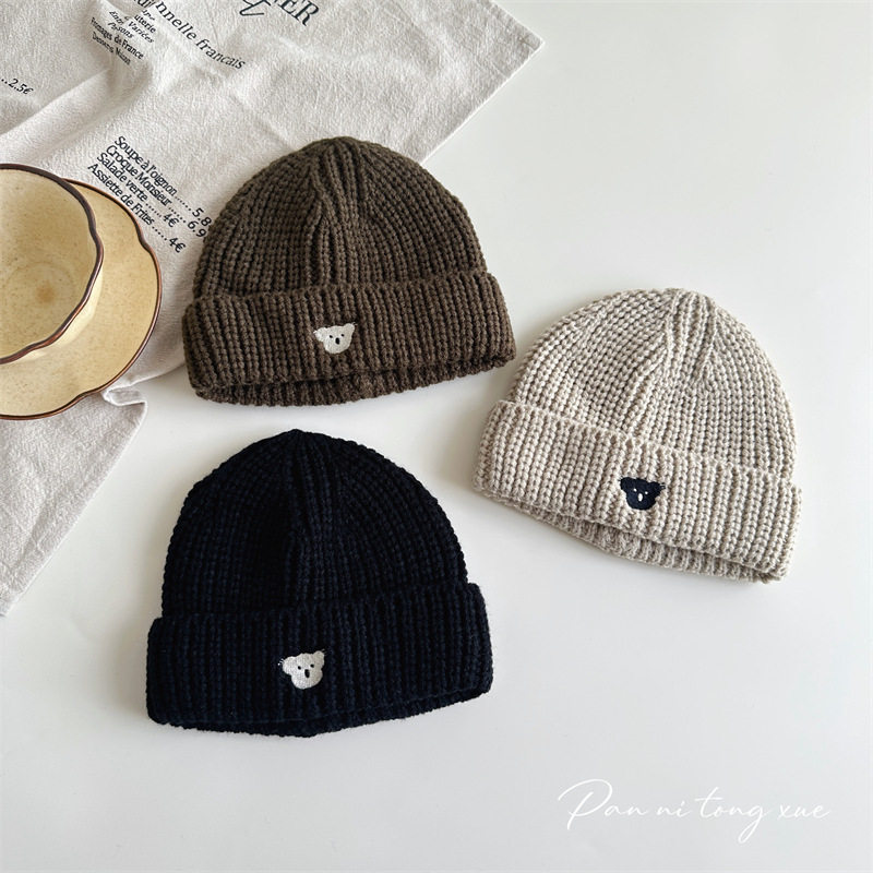 儿童韩版小熊刺绣毛线帽子男女童洋气针织帽子保暖宝宝可爱瓜皮帽,童装/婴儿装/亲子装,帽子,淘宝优惠券,粉丝福利购,淘宝优惠卷