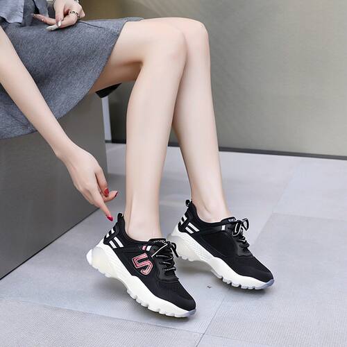 牛皮摇摇底舒适时尚休闲老爹鞋女