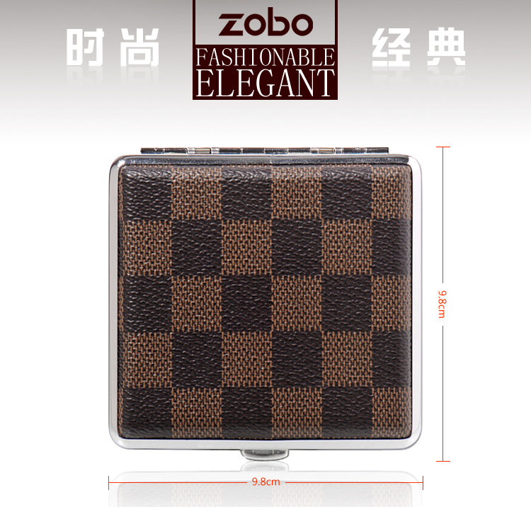 正牌超薄16支装男士香菸烟盒个性创意自动金属皮质防压烟盒包邮