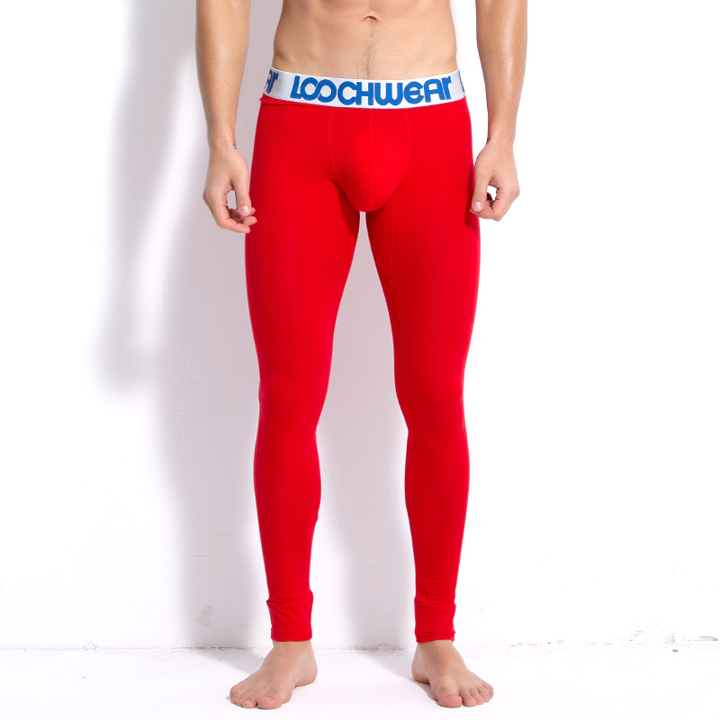 红色男士秋裤纯棉秋冬季薄款保暖裤本命年打底裤紧身线裤男款衬裤