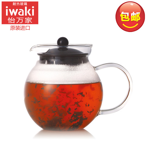 日本iwaki耐热玻璃大容量泡茶壶