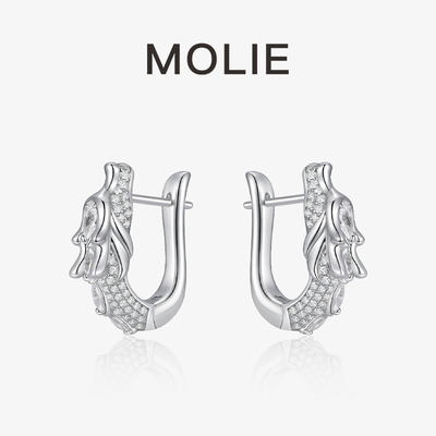 molie莫莉原創小衆設計中國風螭吻耳釘女純銀進階感輕奢耳環耳圈