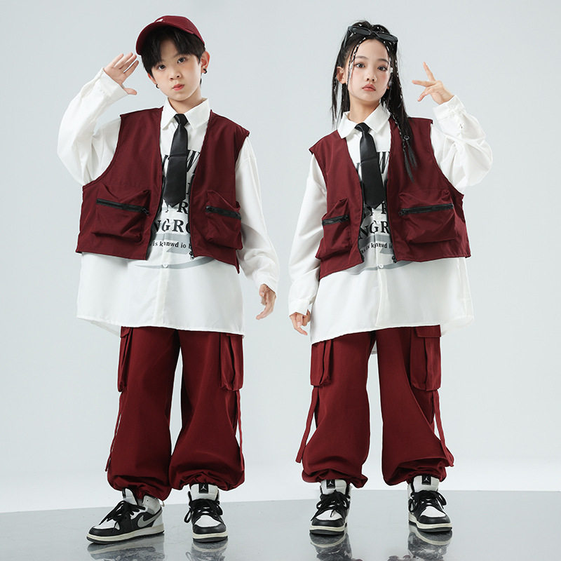 街舞儿童潮服hiphop演出服男童酷帅套装少儿嘻哈童装架子鼓表演服