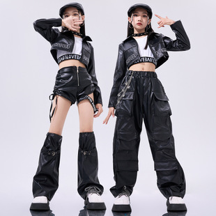 女童潮酷時髦少兒走秀jazz女團(tuán)舞蹈服兒童街舞演出服 爵士舞服裝