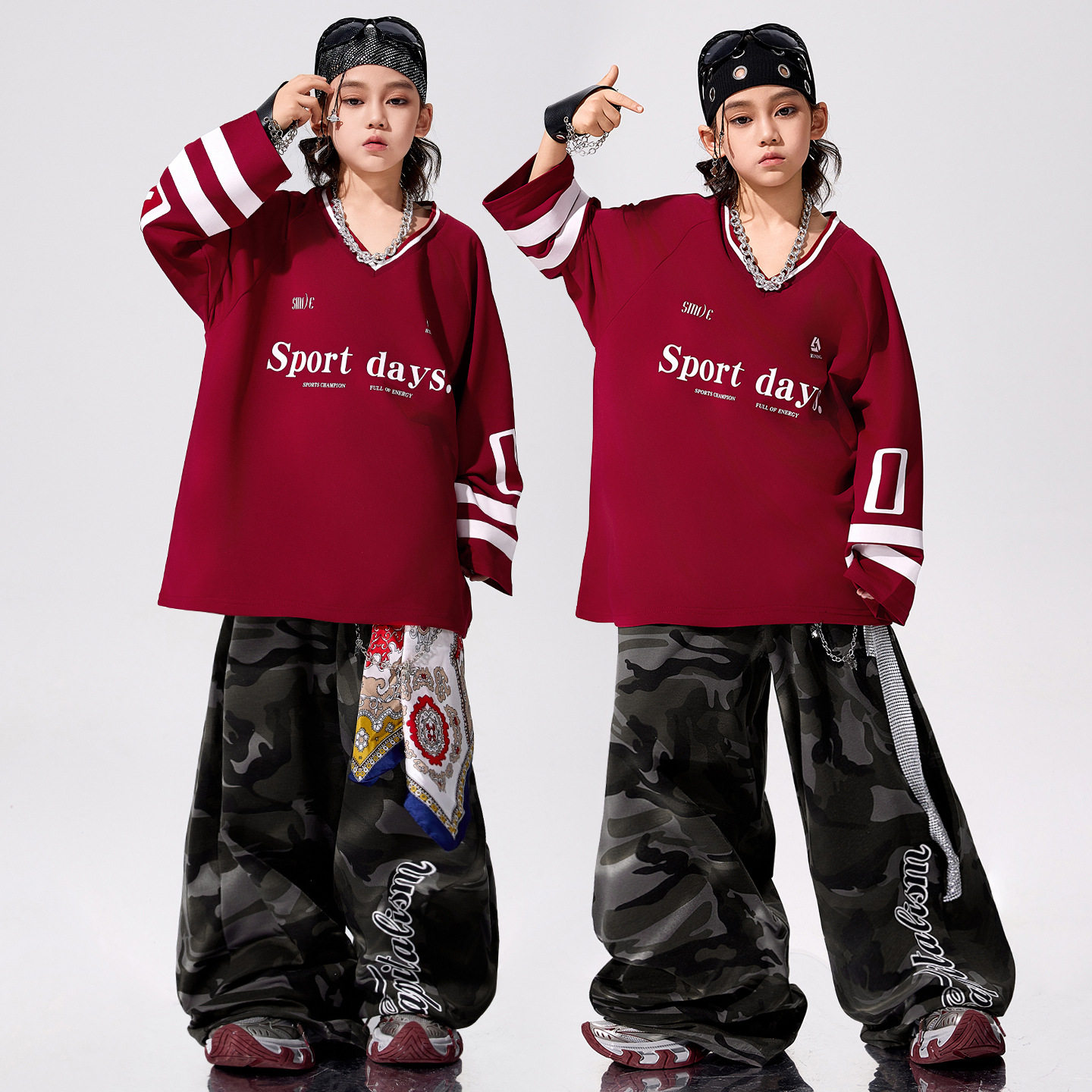 儿童街舞潮服男童hiphop嘻哈炸街酷帅演出服少儿架子鼓元旦表演服