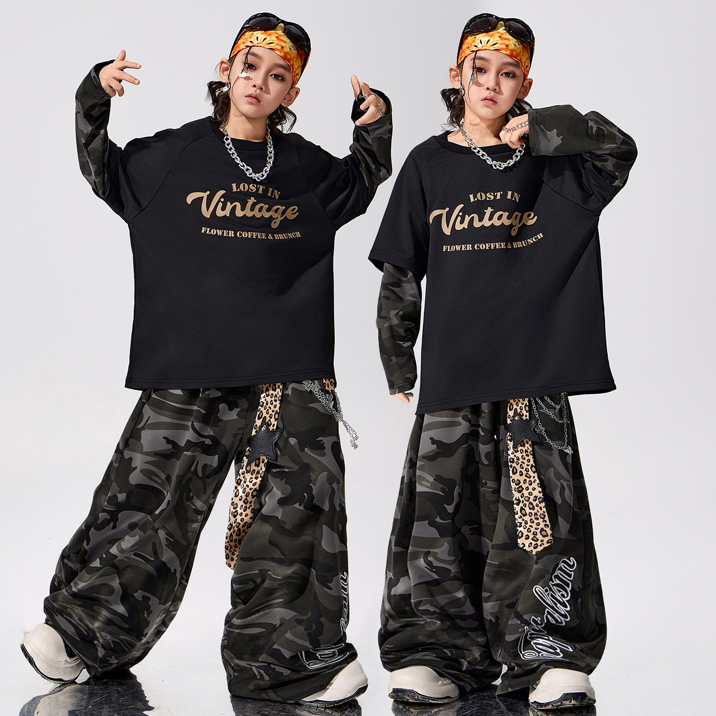 儿童街舞潮服男童hiphop嘻哈演出服少儿炸街酷帅架子鼓元旦表演服