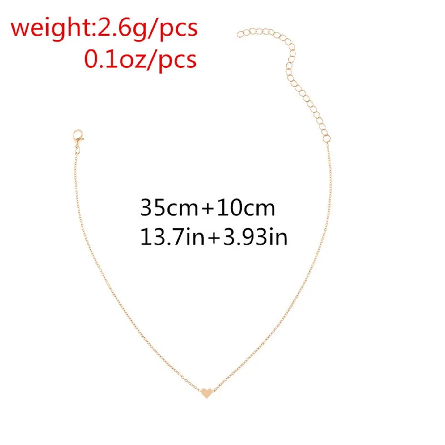 Dovzhna Fashion Tiny Heart Necklace for Women Short Chain H