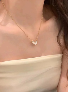 Trendy Korean Simple Heart Pendant Choker Necklaces For Wom