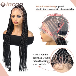 Lace Wigs Cornrow Synthetic for Women Front Braided Box Bra