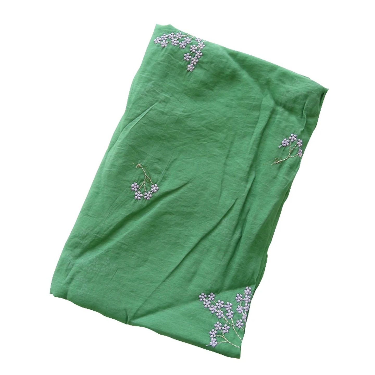 Vintage Chinese Style Green Silk Embroidery Fabric for Summ