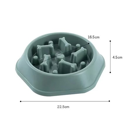 Pet Cat Dog Slow Food Bowl Fat Help Healthy Round Anti-chok