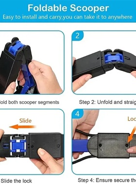 Dog Poop Grabber Pooper Scooper Long Handle Large Folding D