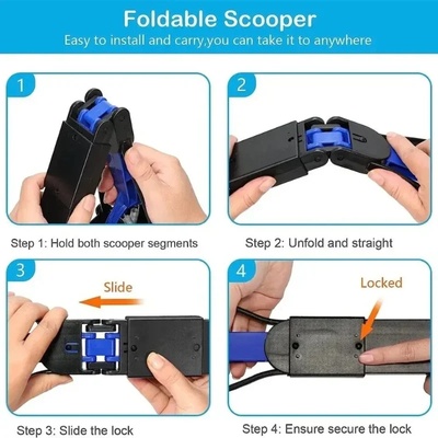 Dog Poop Grabber Pooper Scooper Long Handle Large Folding D