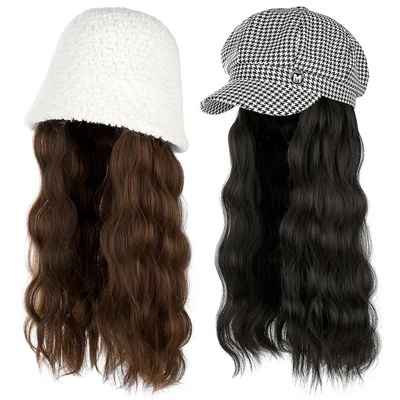 Wholesale Available Middle Length Wavy Long Curly Wig Hats