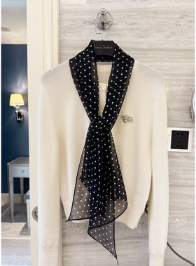 映画故事  时髦百搭系列 coco波点 乔其纱上海真丝长丝巾
