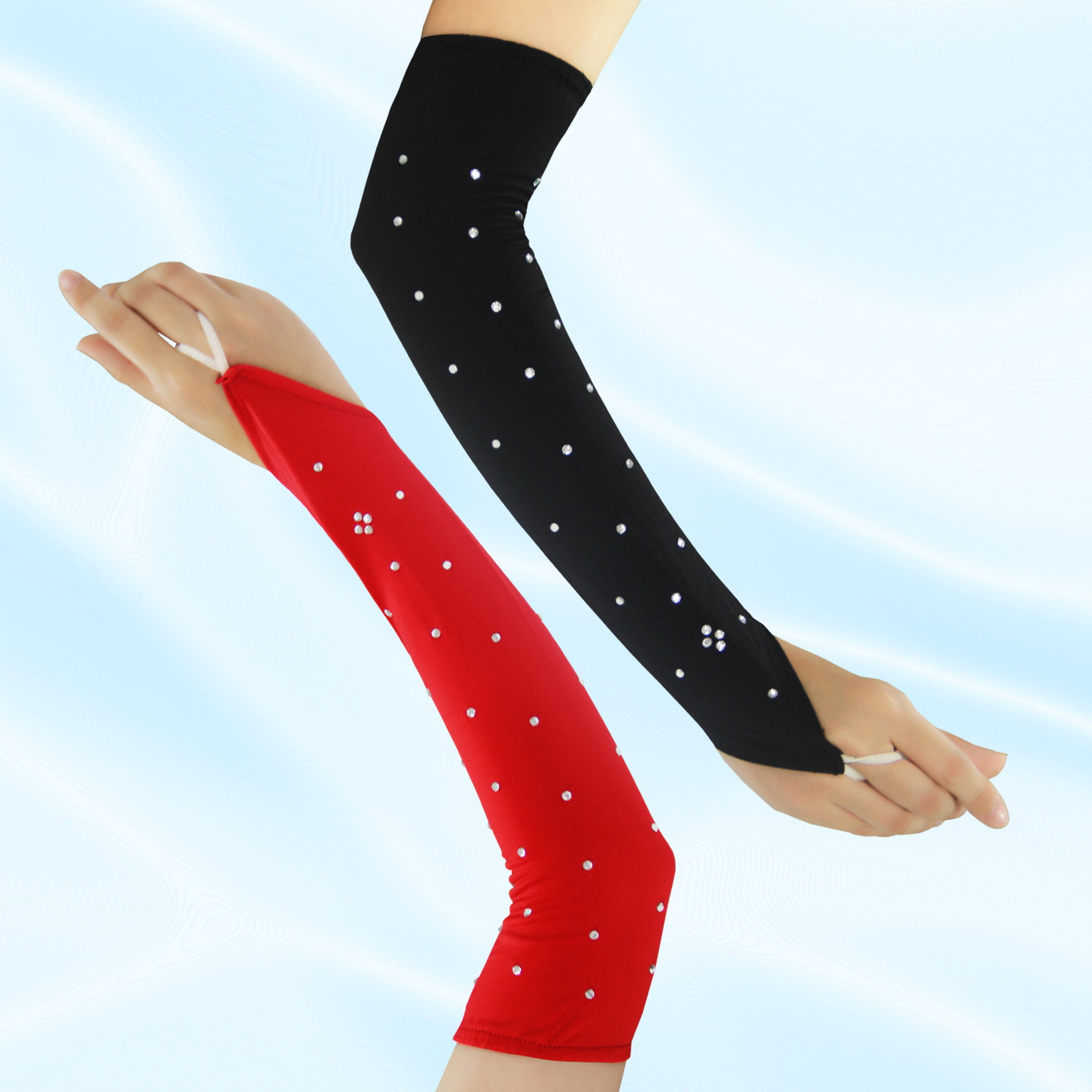 拉丁舞服配饰勾指带钻手臂袖套配件舞蹈训练表演装饰搭配同色一对