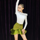 CONNY拉丁舞服女儿童演出裙子表演套装 集训跳舞蹈练功服上衣长袖