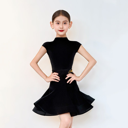 CONNY康尼拉丁舞专业标准比赛服女儿童演出表演规定服短袖鱼骨裙