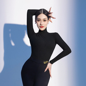 康尼新款 高领 上衣舞蹈练功服女国标摩登跳舞打底衫 拉丁舞服装 长袖