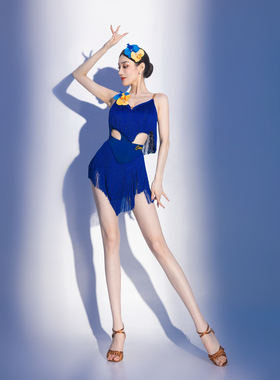 CONNY拉丁舞服女吊带流苏裙黑池比赛演出表演套装舞蹈练功服成人