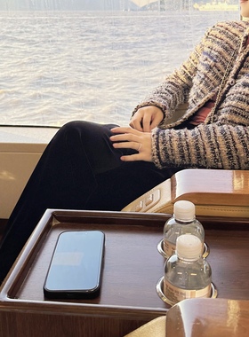 King studios23春 黑色百搭丝绒长裤 显高显瘦柔软亲肤