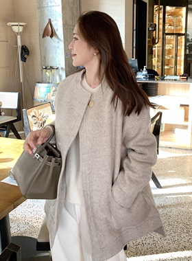 King studios 22秋冬双面呢大衣外套 气质名媛温柔羊毛高级感