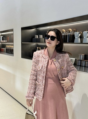 King studios 23秋冬新款高品质梦幻金粉世家小香外套 甜美粗花呢