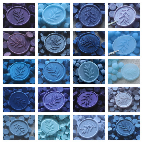 环保蓝紫色婚礼治愈系蜡粒封印结婚请柬请帖信封手写情书火漆蜡