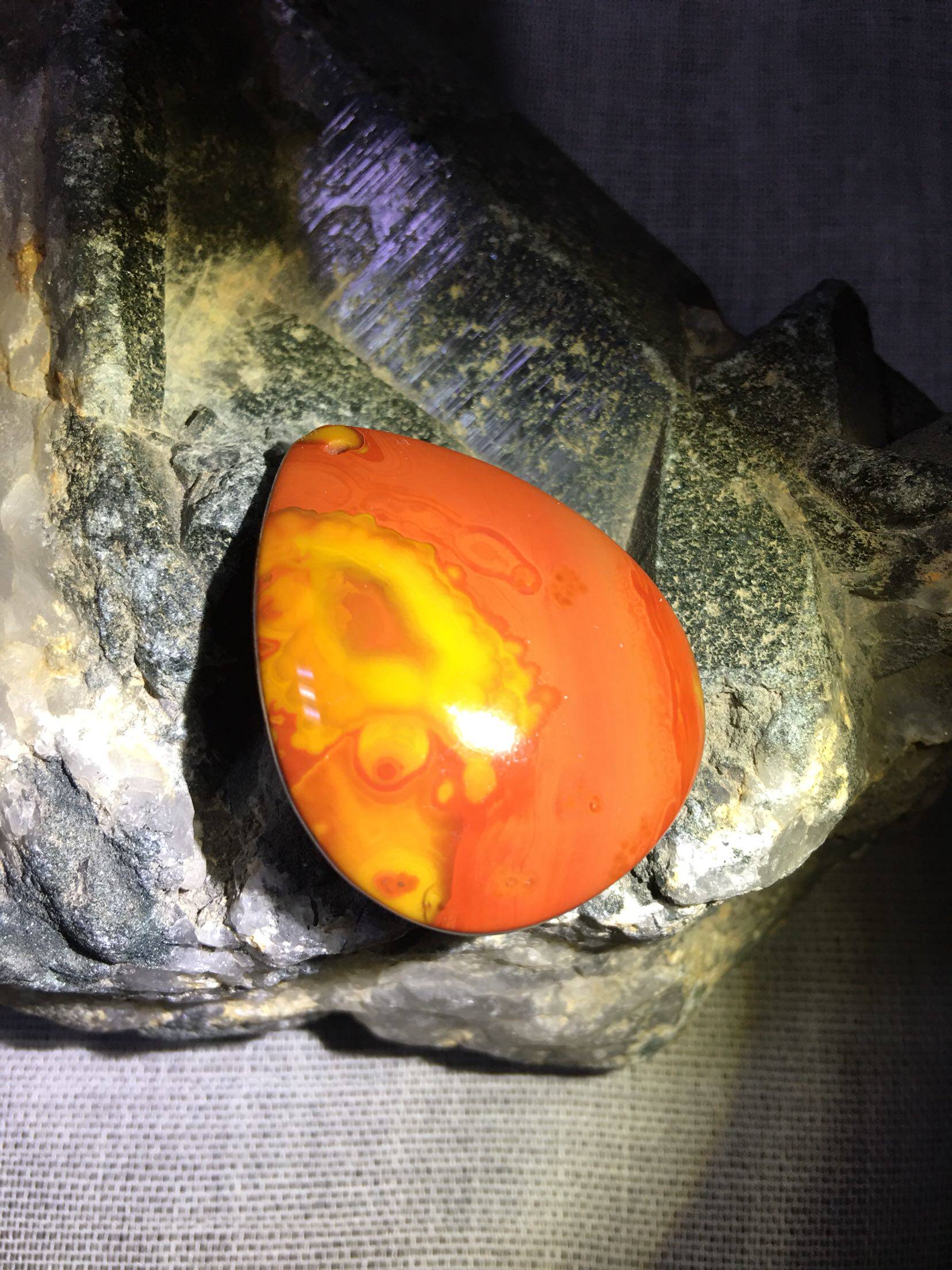 精品一物一图天然战国红玛瑙吊坠项链红黄宣化料项坠包邮