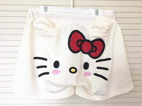 出口日本原单hello kitty新品 立体 家居裤 短裤 热裤 休闲弹力