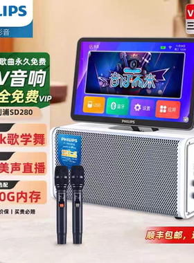 PHILIPS飞利浦SD280A家庭ktv移动卡拉音箱ok户外广场家用点唱一体