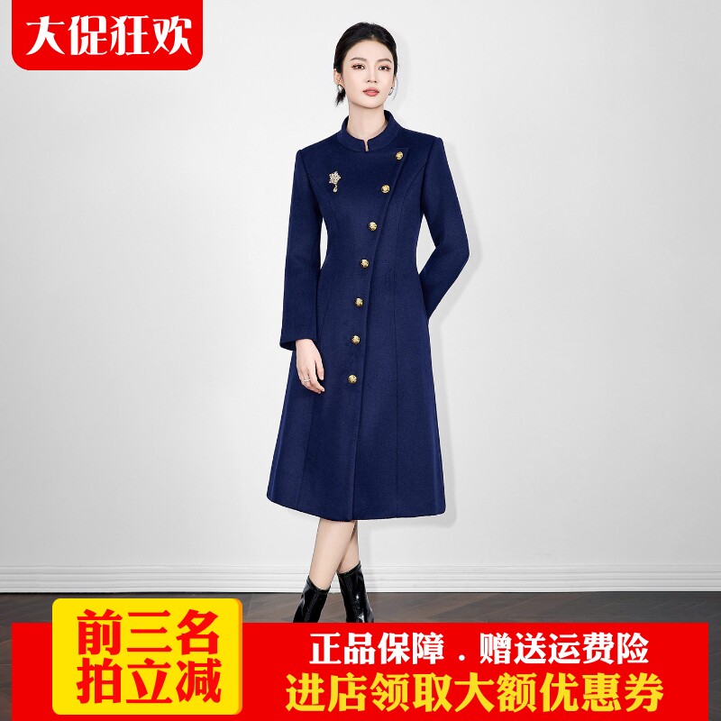 南油高货羊毛粗纺大衣长外套毛呢