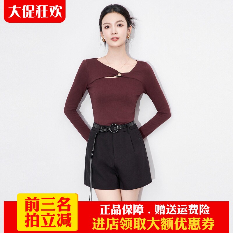 南油高货针织棉上衣T恤设计感