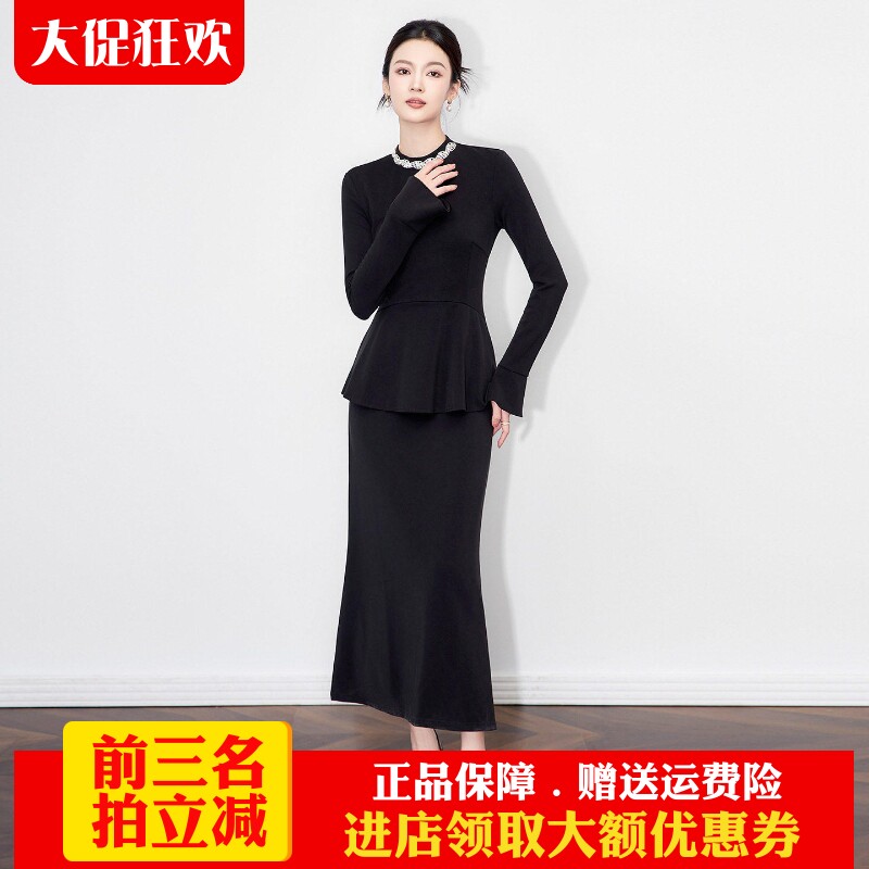 南油高货镶钻通勤洋气礼服裙