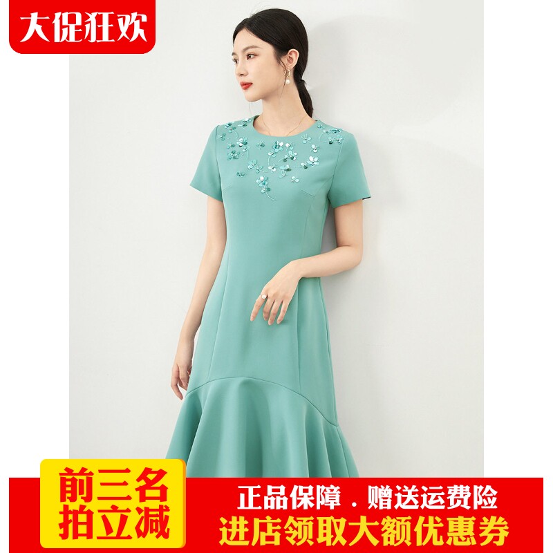 南油高货名媛气质鱼尾连衣裙