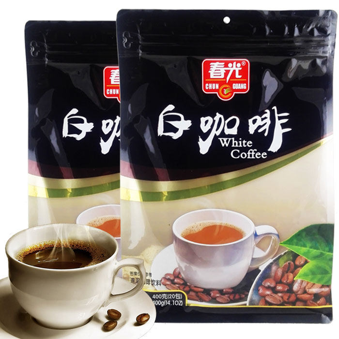 海南特产 春光白咖啡400克X2袋 四合一 速溶炭烧咖啡粉 醇香浓郁