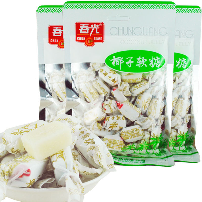 海南特产 春光椰子软糖200克X3袋  糕点糖果零食小吃 老少皆宜