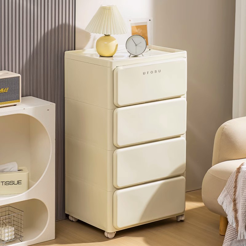 德国品质抽屉式收纳柜多层储物柜塑料夹缝置物柜子卧室加厚床头柜