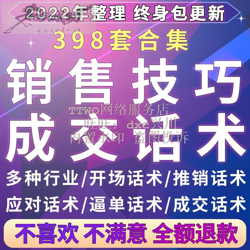 各行业导购话术技巧合集电话客服沟通销售业务员推销签单培训资料