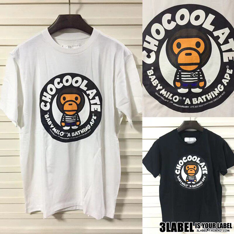 :CHOCOOLATE&BABY MILO限量联乘潮牌正品男女款卡通短袖Tee恤