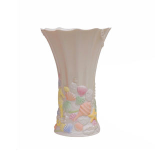 lenox海洋系列珍珠浮雕陶瓷象牙色客厅样板间装饰水培鲜插花器