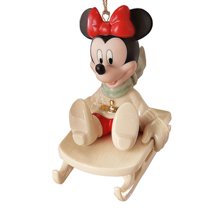 出口 Lenox Minnie Mickey 米妮 米奇 滑雪橇 滑雪摆件