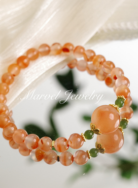 天然冰飘南红玛瑙手串春夏款